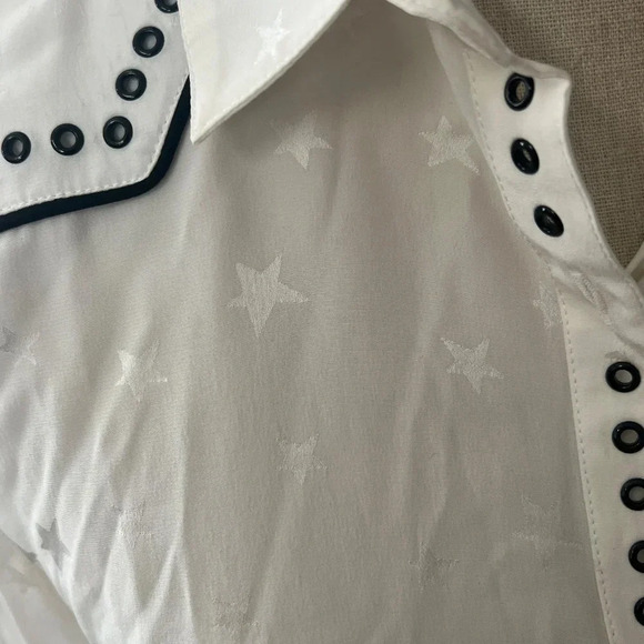 ZADIG & VOLTAIRE White Grommet Star Blouse S - Picture 6 of 6